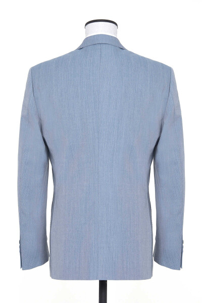 Mavi Desenli Slim Fit Ceket - Thumbnail