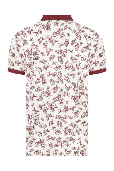 Bordo Baskılı Polo Yaka Tişört - 12