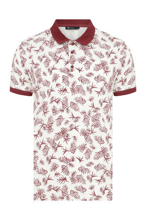 Bordo Baskılı Polo Yaka Tişört - 16