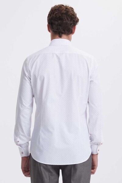 Bordo Baskılı Slim Fit Gömlek - 3