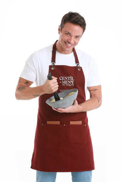 Bordo Centilmen Mutfak Önlüğü - 3