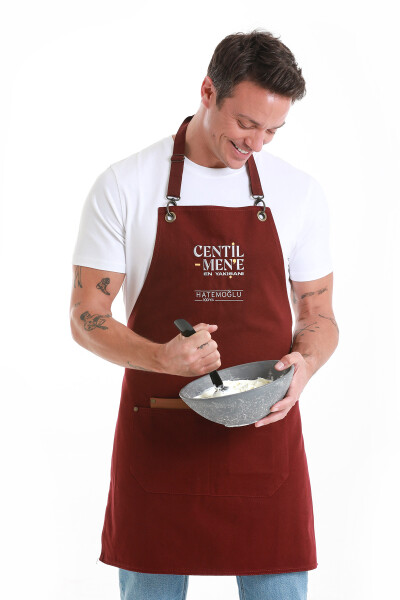 Bordo Centilmen Mutfak Önlüğü - 4