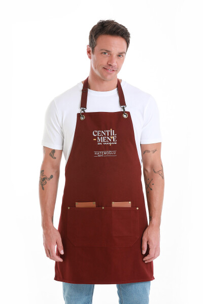 Bordo Centilmen Mutfak Önlüğü - 8