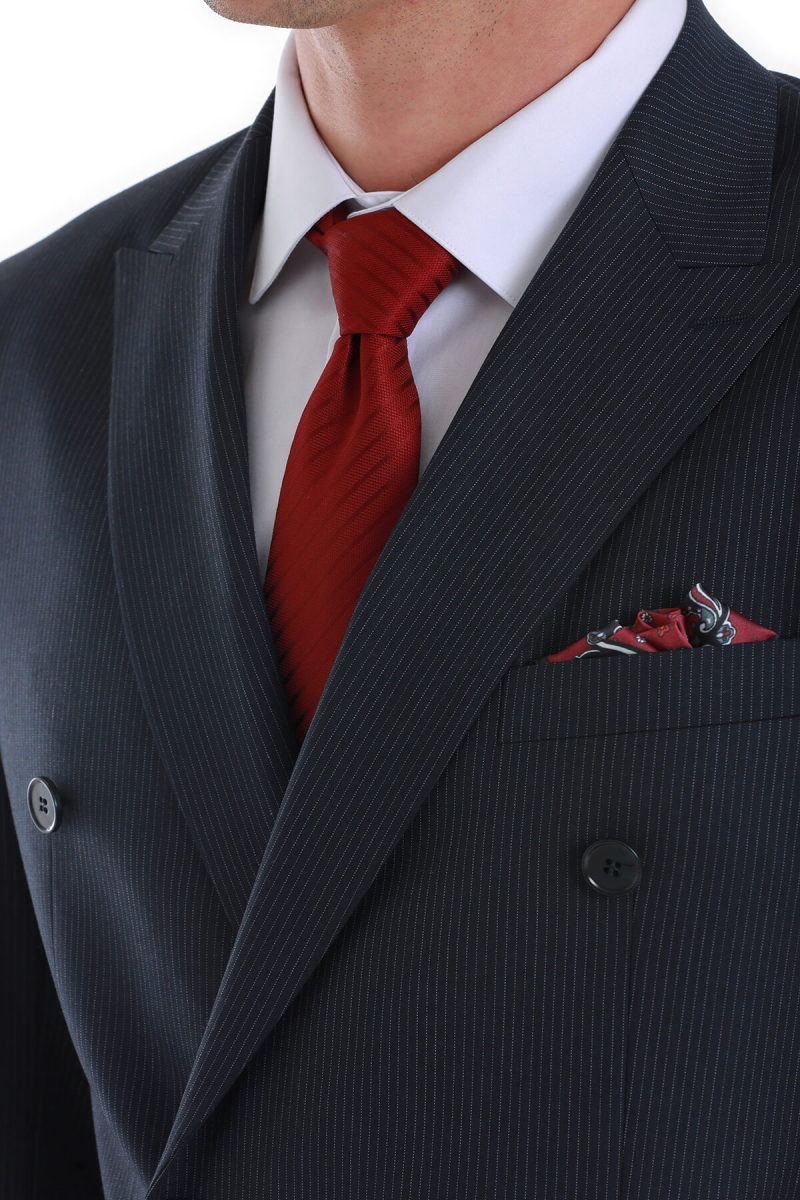 Bordo Çizgili Kravat - Hatemoğlu (1)