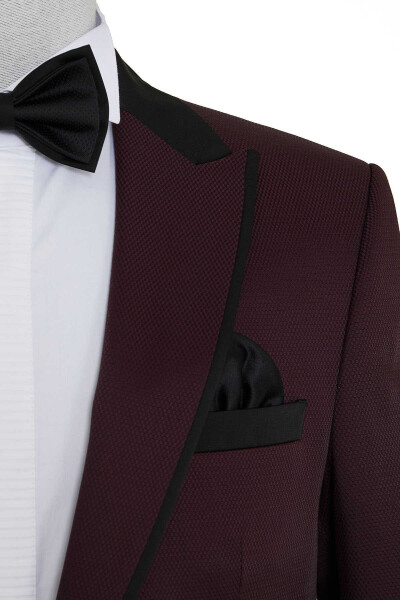 Bordo Cerimonia Slim Fit Takım Elbise - 3