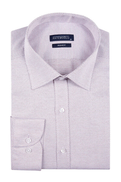 Bordo Regular Fit Desenli Gömlek - 1