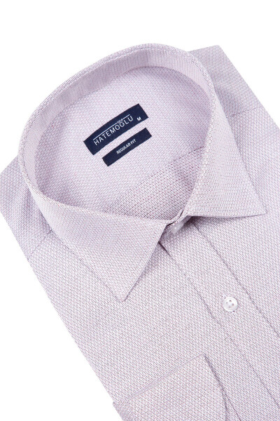 Bordo Regular Fit Desenli Gömlek - 2