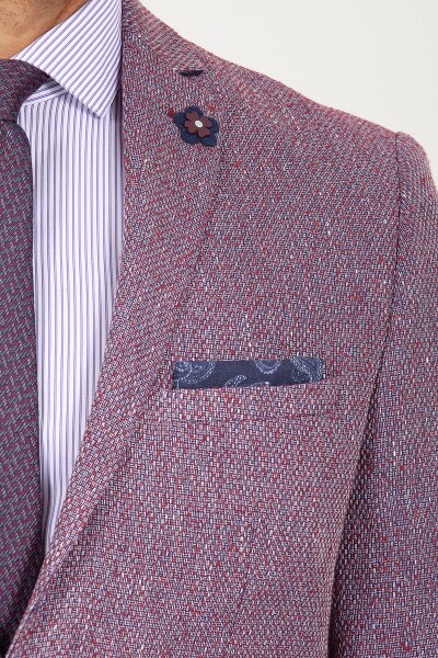 Bordo Slim Fit Ceket - Thumbnail