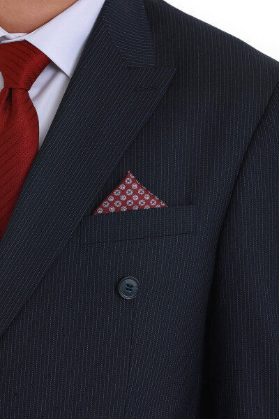 Bordo Desenli Klasik Saten Cep Mendili - 2