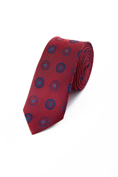 Bordo Desenli Kravat - 1