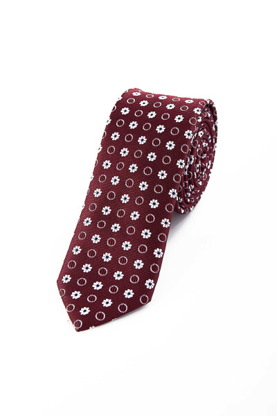 Bordo Desenli Kravat - 1