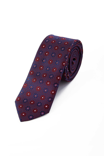 Bordo Desenli Kravat - 1