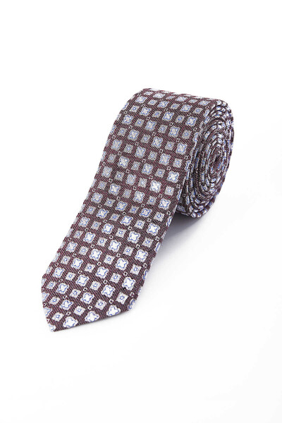 Bordo Desenli Kravat - 1