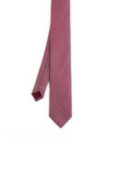 Bordo Desenli Micro Casual Kravat - 5