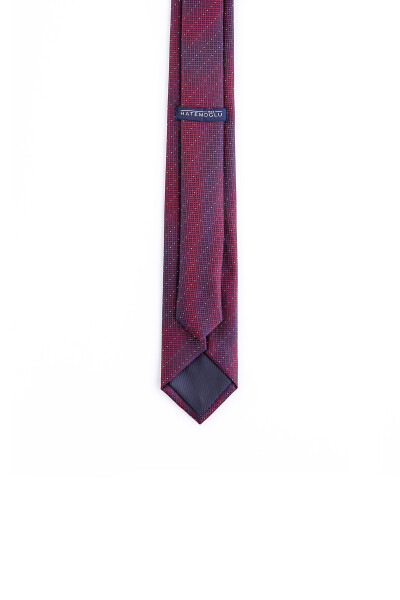 Bordo Desenli Micro Casual Kravat - 3