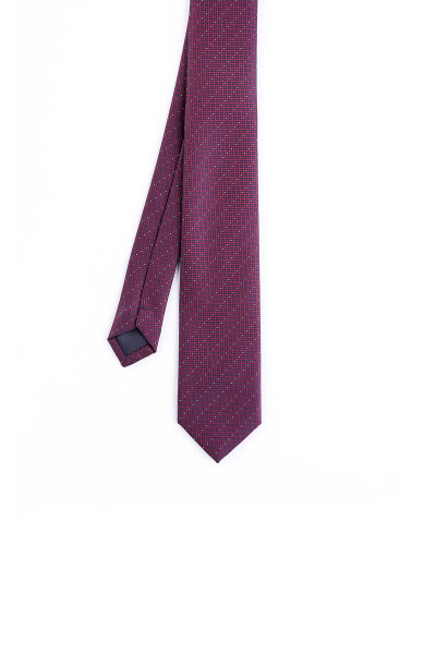 Bordo Desenli Micro Casual Kravat - 5