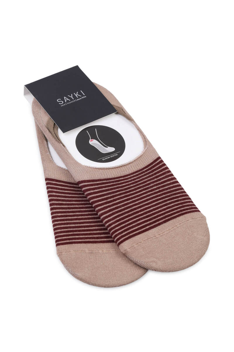 Bordo Desenli Pamuklu İkili Babet Çorap - HATEM SAYKI