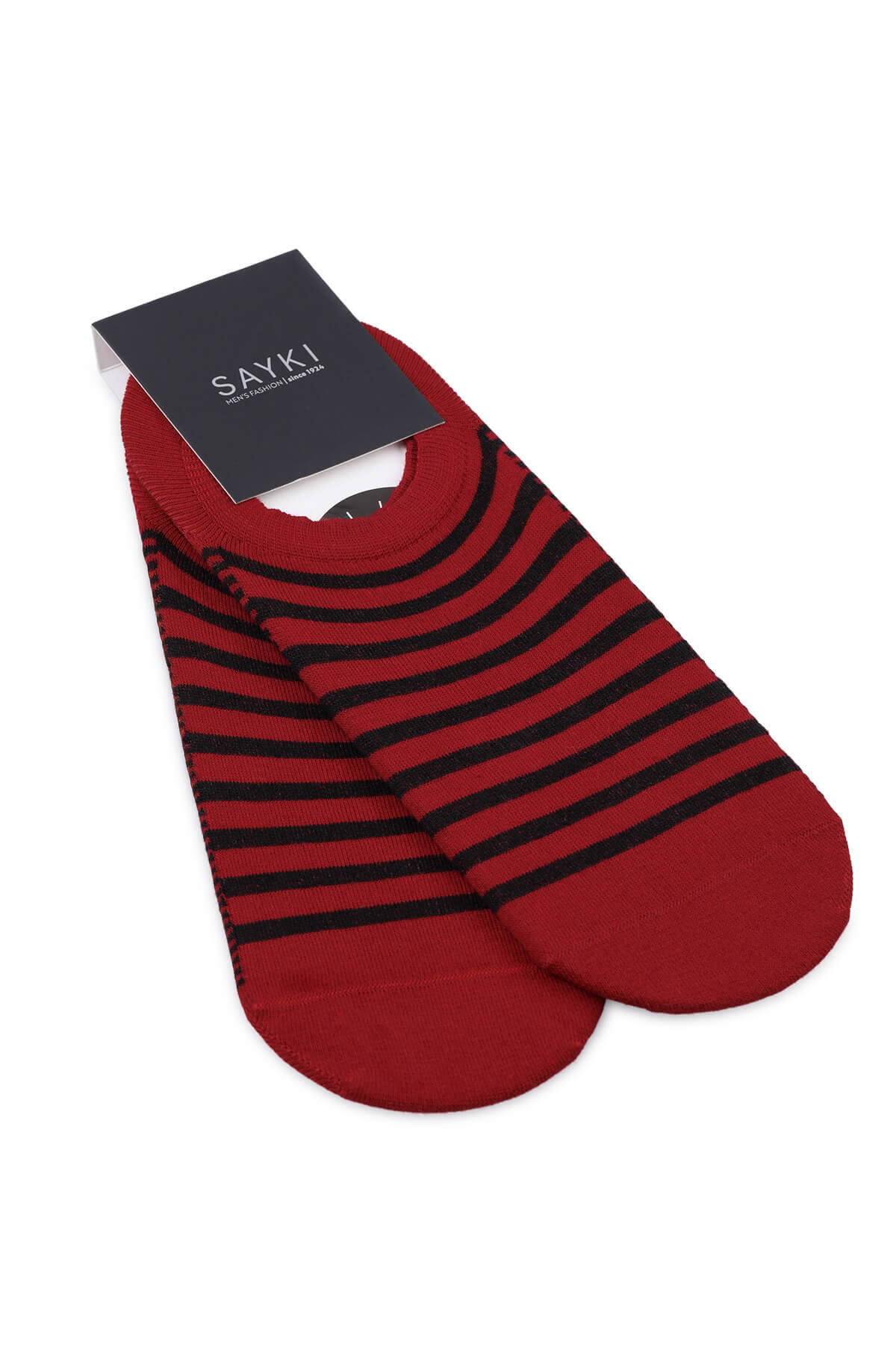 Bordo Desenli Pamuklu İkili Babet Çorap - 1