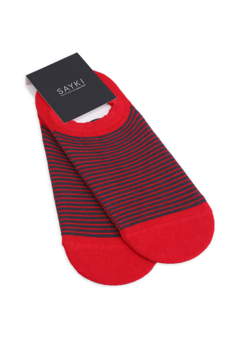 Bordo Desenli Pamuklu İkili Babet Çorap - HATEM SAYKI