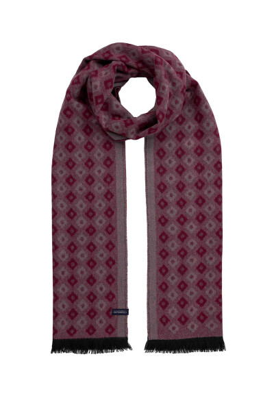 Bordo Desenli Viskoz Atkı 