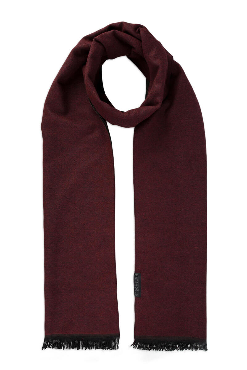 Bordo - Haki Çift Taraflı Atkı - Hatemoğlu