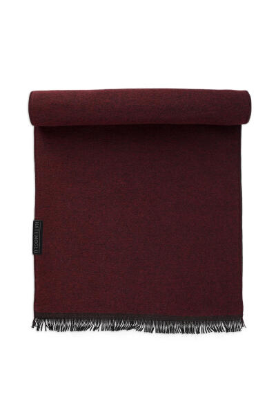 Bordo - Haki Çift Taraflı Atkı - 4