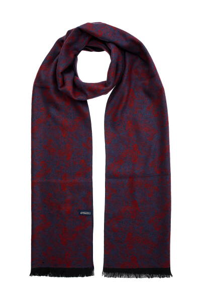 Bordo-İndigo Çift Taraflı Atkı - 2