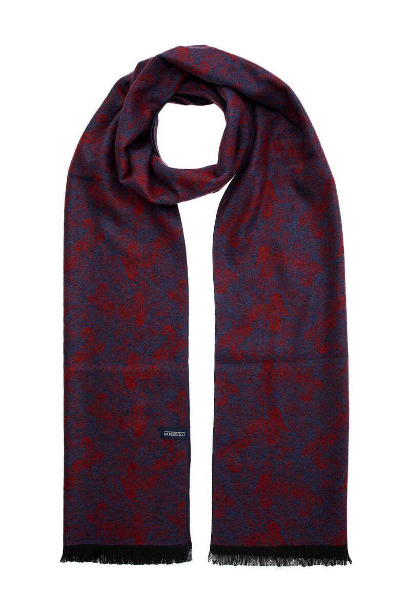 Bordo-İndigo Çift Taraflı Atkı - Hatemoğlu (1)