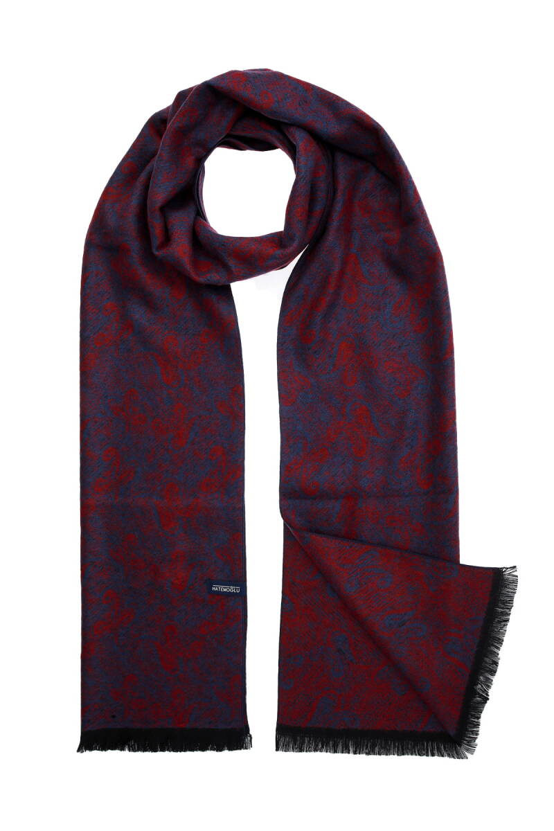 Bordo-İndigo Çift Taraflı Atkı - Hatemoğlu (1)