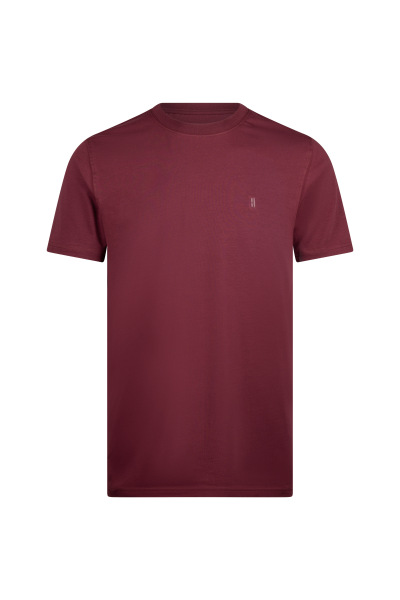 Bordo Regular Fit Bisiklet Yaka Pamuklu Basic Tişört 