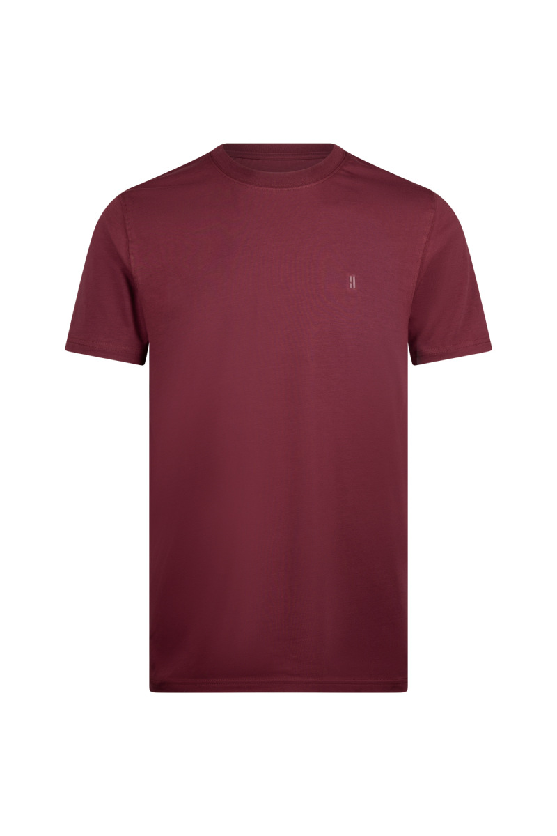 Bordo Regular Fit Bisiklet Yaka Pamuklu Basic Tişört - HTML