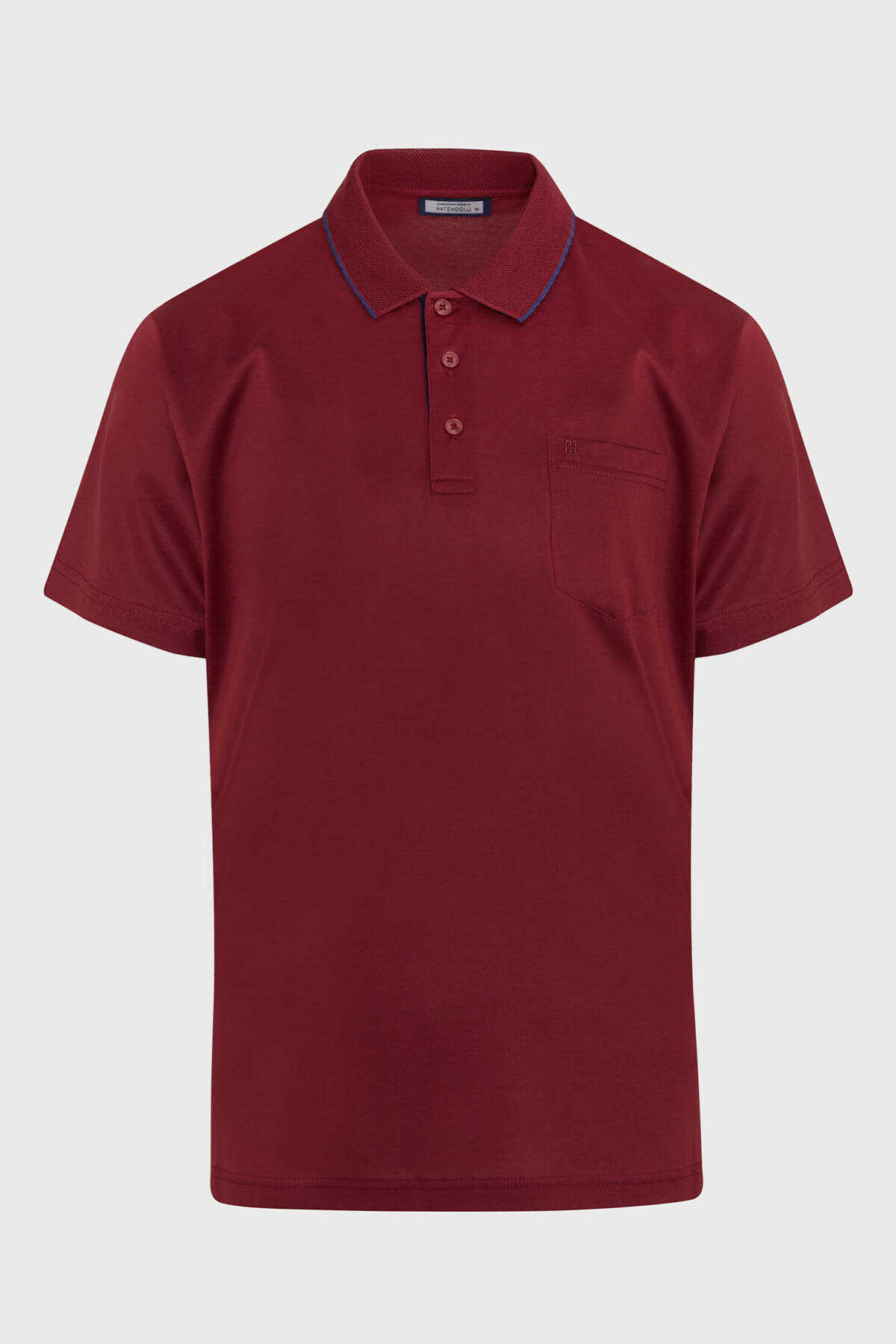 Bordo Regular Fit Merserize Polo Yaka %100 Pamuk Tişört - 1