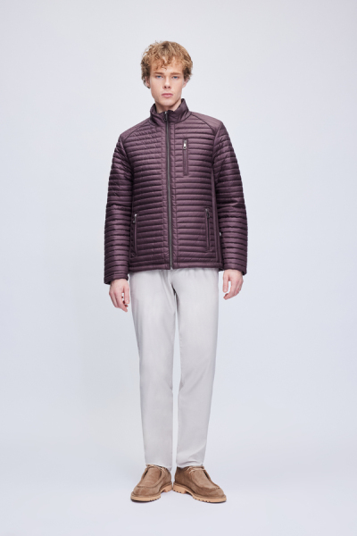 Bordo Regular Fit Hakim Yaka Şişme Mont - 2