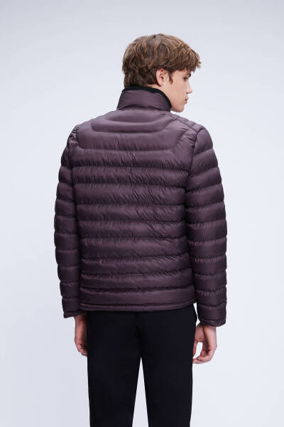 Bordo Regular Fit Hakim Yaka Şişme Mont - 5