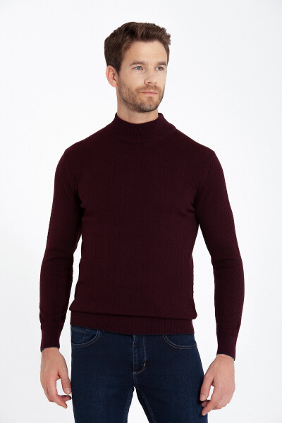 Bordo Yarım Balıkçı Kazak - 3