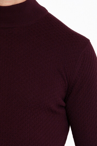 Bordo Yarım Balıkçı Kazak - 4