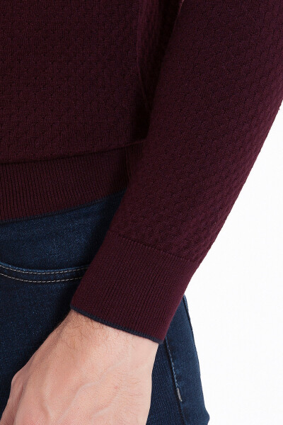 Bordo Yarım Balıkçı Kazak - 14