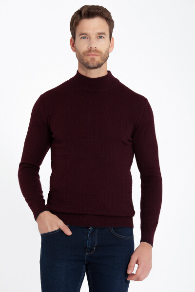 Bordo Yarım Balıkçı Kazak - 7