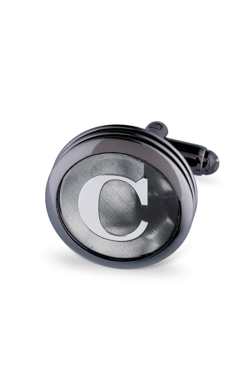 C Harfli Yuvarlak Tekli Kol Düğmesi - Hatemoğlu