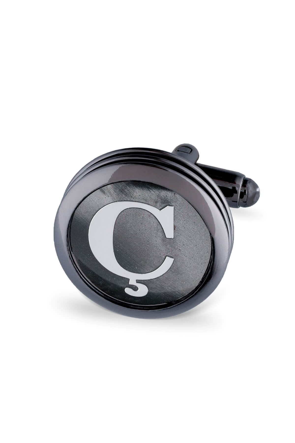 C Harfli Yuvarlak Tekli Kol Düğmesi - 3