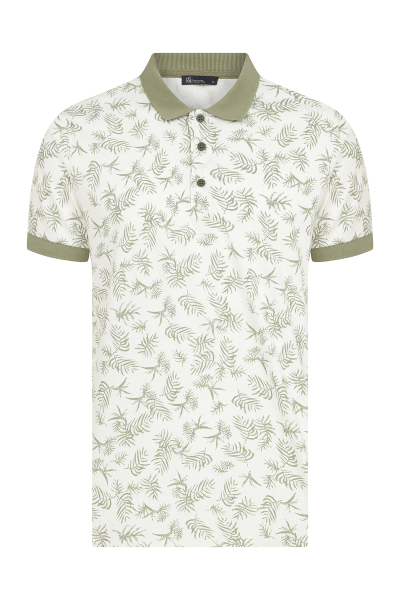 Yeşil Baskılı Polo Yaka Tişört - 7