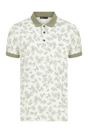 Yeşil Baskılı Polo Yaka Tişört - 9