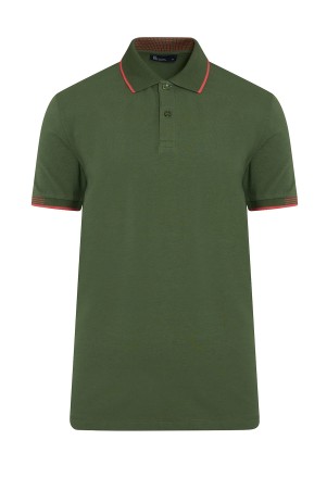 Yeşil Polo Yaka Regular Fit Tişört - Thumbnail