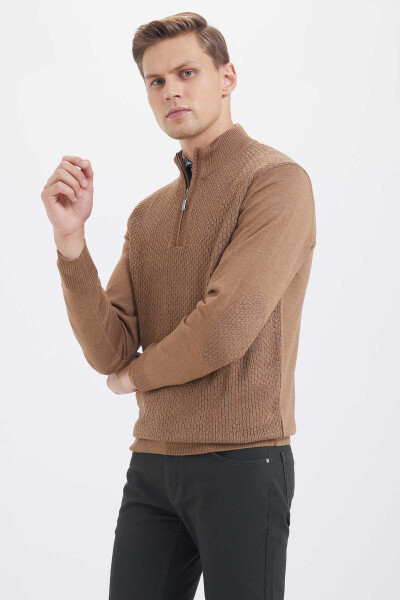 Camel - Gri Balıkçı Yaka Triko - 3