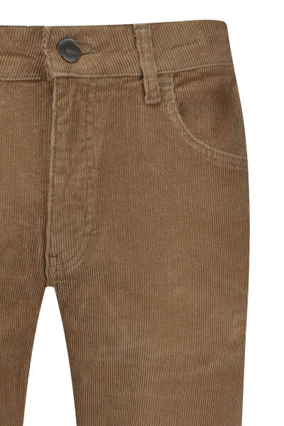 Camel Rahat Kesim 5 Cep Pamuklu Casual Kadife Pantolon - 2