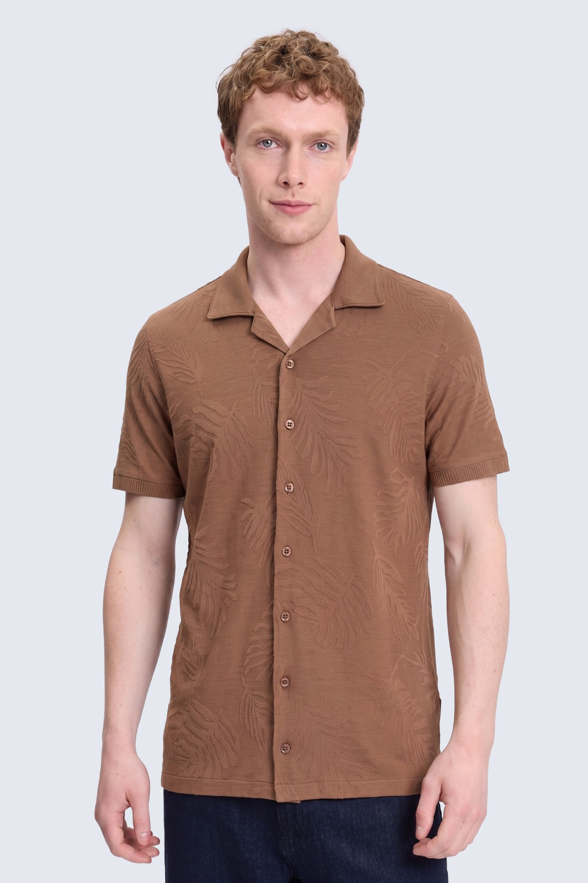 Camel Regular Fit Apaş Yaka Gömlek Tişört - 1