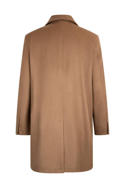 Camel Regular Fit Bebe Yaka Kaşe Yünlü Palto - 2