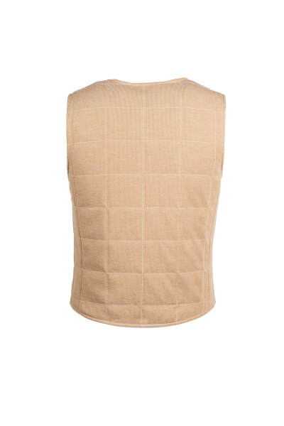 Camel Regular Fit V Yaka Kapitone Yelek - 2