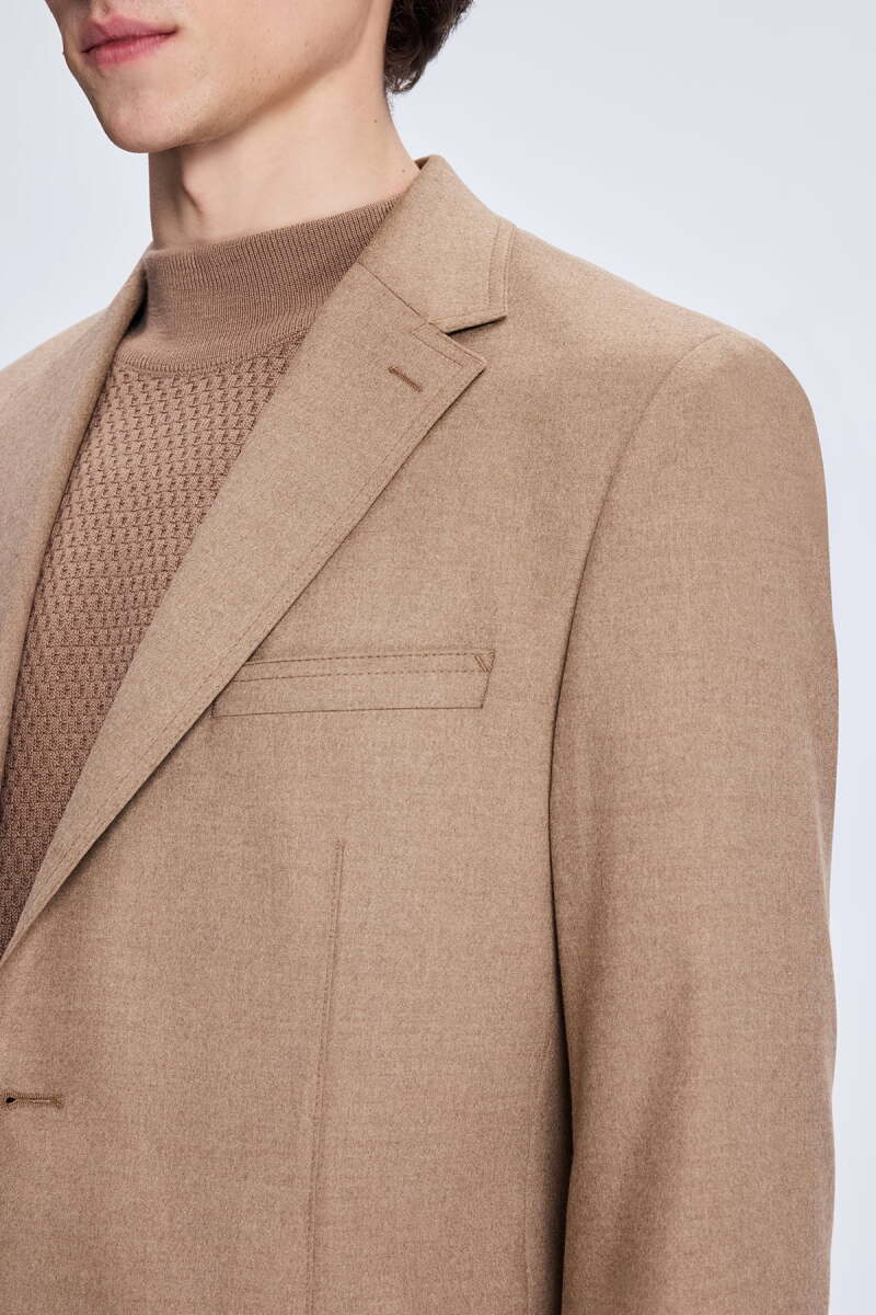 Camel Slim Fit Mono Yaka Casual Ceket - HTML (1)
