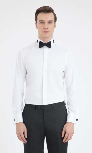 Cerimonia Slim Fit Beyaz Gömlek - 1